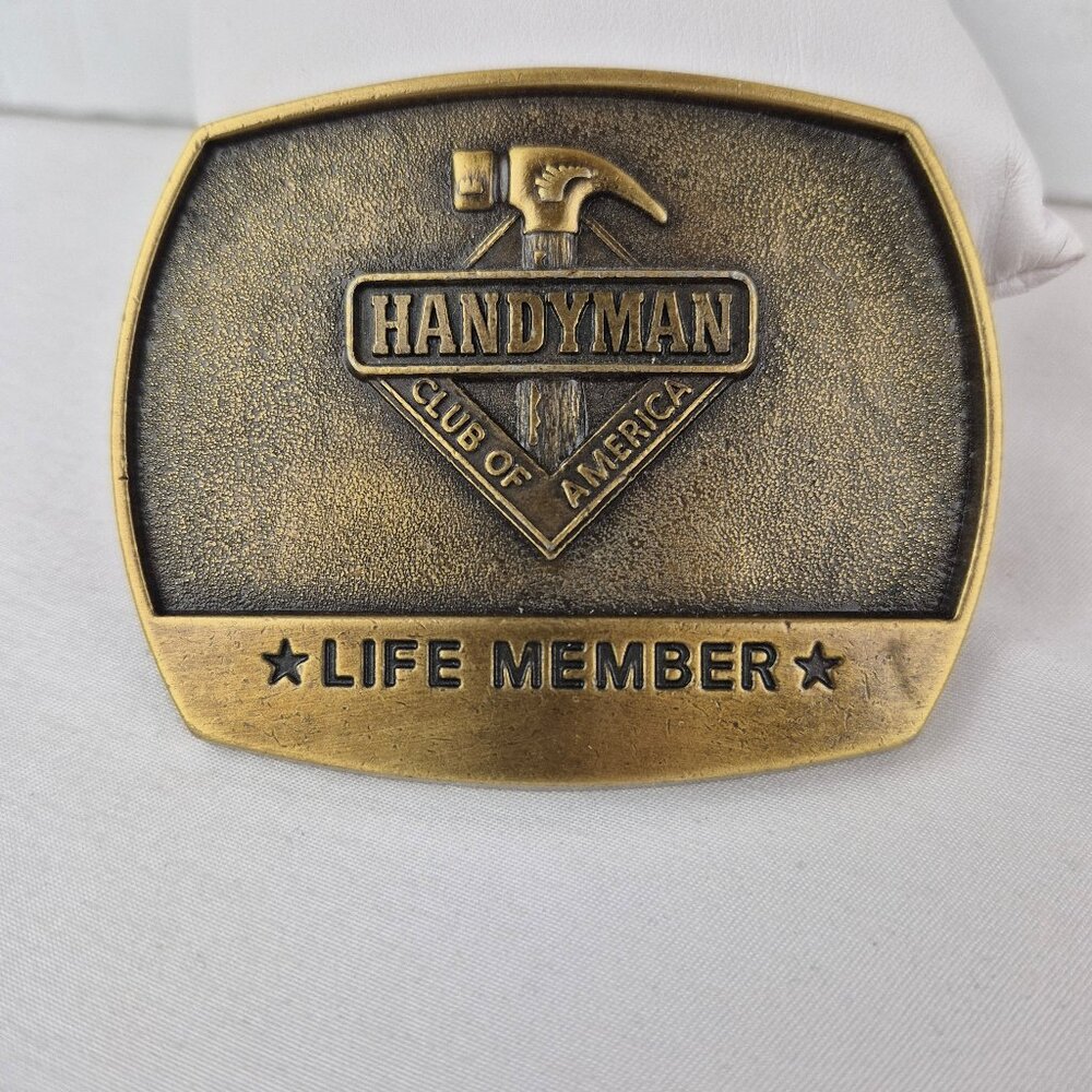 Vintage Handyman Club of America Life Time Member Belt Buckle 1996 Made in USA